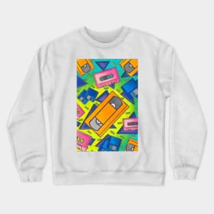 Retro Media Orange VHS Tapes Crewneck Sweatshirt